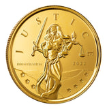 2022 Gibraltar Lady Justice 1 oz Gold Coin